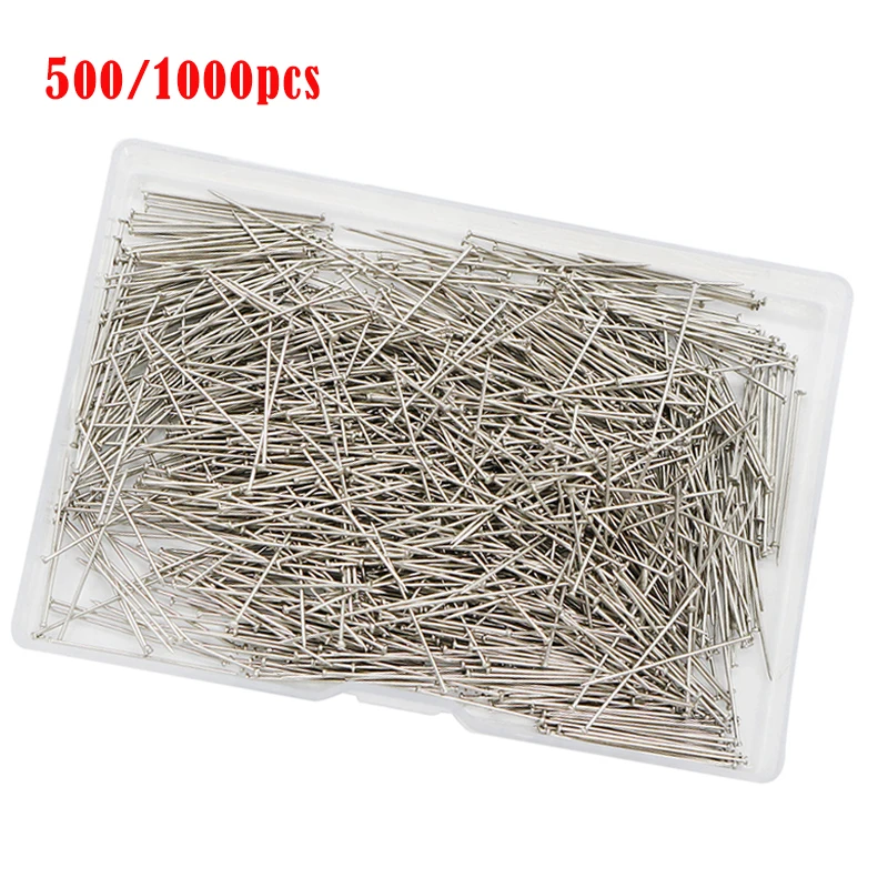 500/1 000 pcs z nehrdzavejúcej ocele Dressmaker Priame prešívanie kolíkov jemný saténový guľôčkový kolík 26 mm pre šperky na výrobu šijacích nástrojov DIY