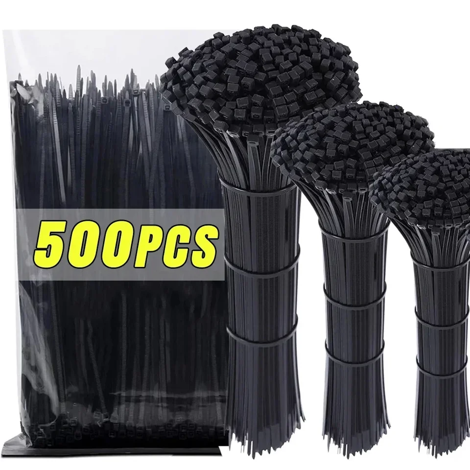 500/100 pcs samohlivá nylonová kravata Káblovej kravaty plastové opakovane použiteľné kravaty šnúry pripevnenia slučka viacúčelová káblová kravata pre domácu kanceláriu
