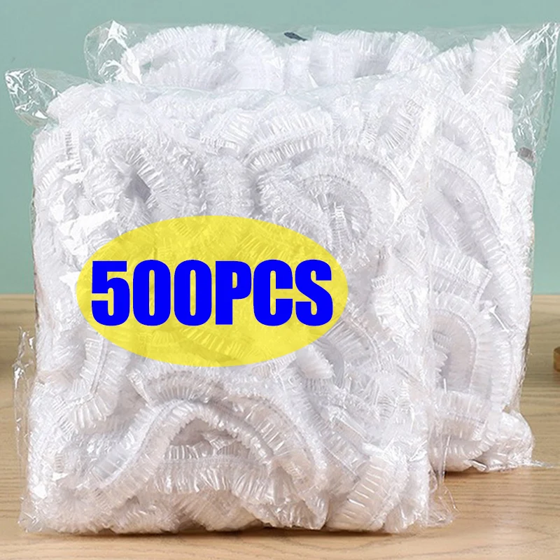 500/10ks na jedno použitie potravinového pokrytia plastového elastického jedla Viečka obaly vrecká chladničky Čerstvé vrecko na ovocnú zeleninu