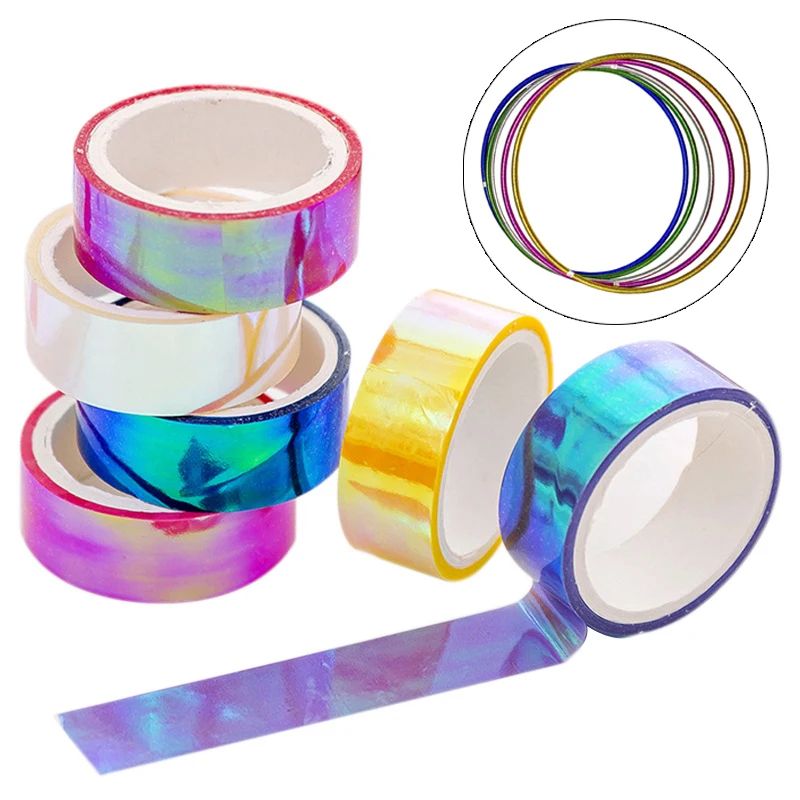 500 cm holografický RG prizmatické trblietavé páskové obruče palica rytmická gymnastika prsteň dekorácie Fitness Equipment DIY Scrapbooking