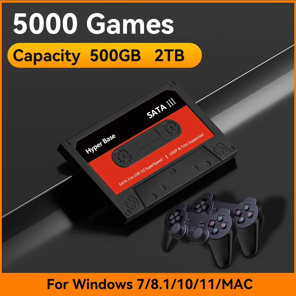 500 GB/2TB Batocera External Game Pevný disk 3D hry pre PS3/PS2/PS1/Game Cube/Sega Saturn/N64 Retro Gaming HDD pre Windows/Mac