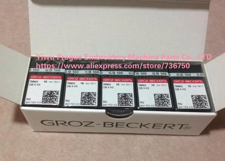 500 ks Originálne vyšívacie ihly Groz-Beckert DB X K5 DBXK5 RG Point EF0640G009RG EF0640G010RG EF0640G011RG EF0640G012RG