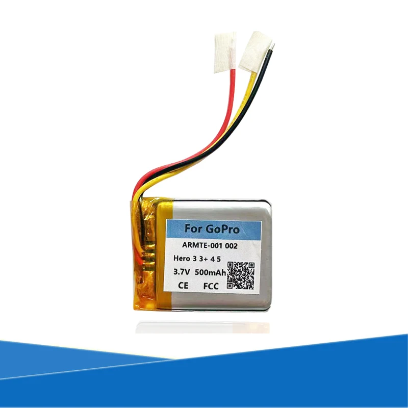 500 mAh 3-wires Li-Polymer Armte-001 002 batéria pre GoPro Hero 2 3 3+ 4 5 Akumulátor diaľkového ovládača AKKU AKKU