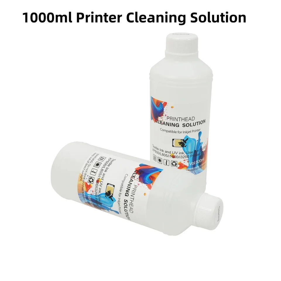 500 ml/1000 ml DTF Čistiaca tekutina tlačiarne pre Epson HP Canon Roland Mimaki Ricoh Konica Tlačový čistiaci roztok