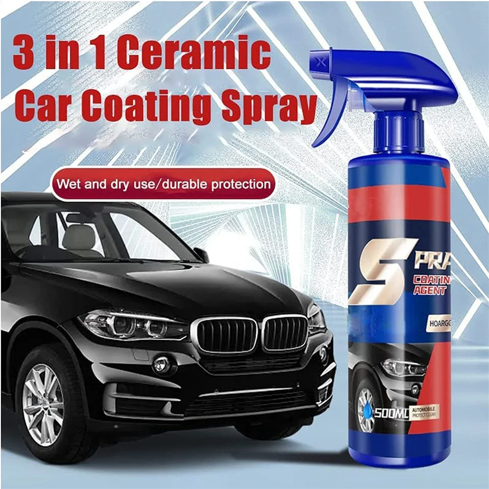 500 ml 3 v 1 Vysoká ochrana rýchlych povlakových povlakov Coat Coat Coat Coating Car Vosk lasklý automobil a vosk Hydrofóbny vrchný náter