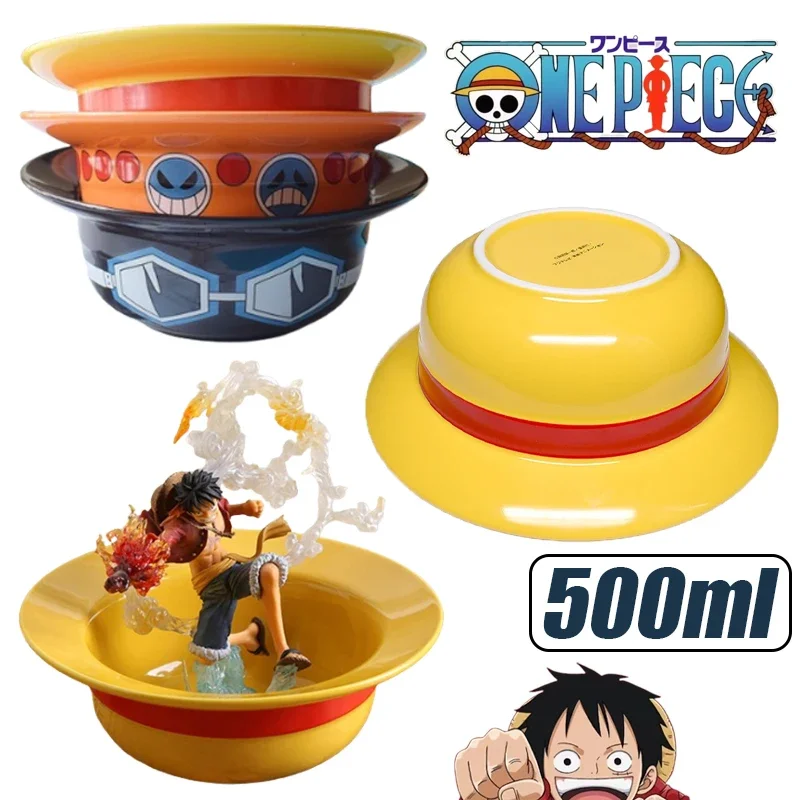 500 ml jednej kusovej luffy misky paličky karikatúry Anime domácnosť keramické rezance misky roztomilé kuchynské riady mikrovlnná rúra bakware
