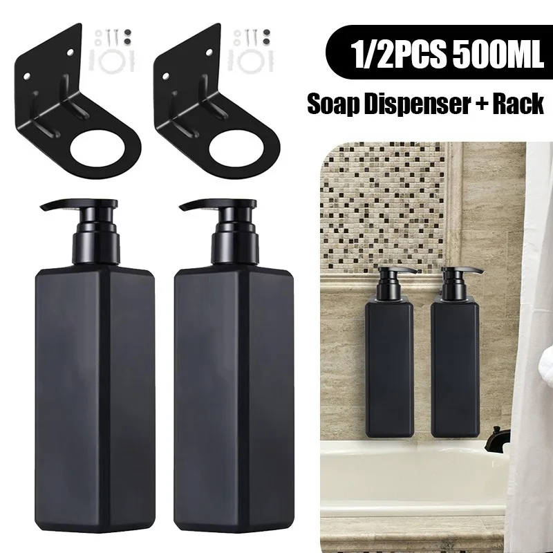 500 ml kúpeľňové štvorcové podsadenie Set DispenSer Set Ruball Ruky dezinfekčný šampón Šampón Dávkovacie fľaše Inštalácia dierovania otvoru