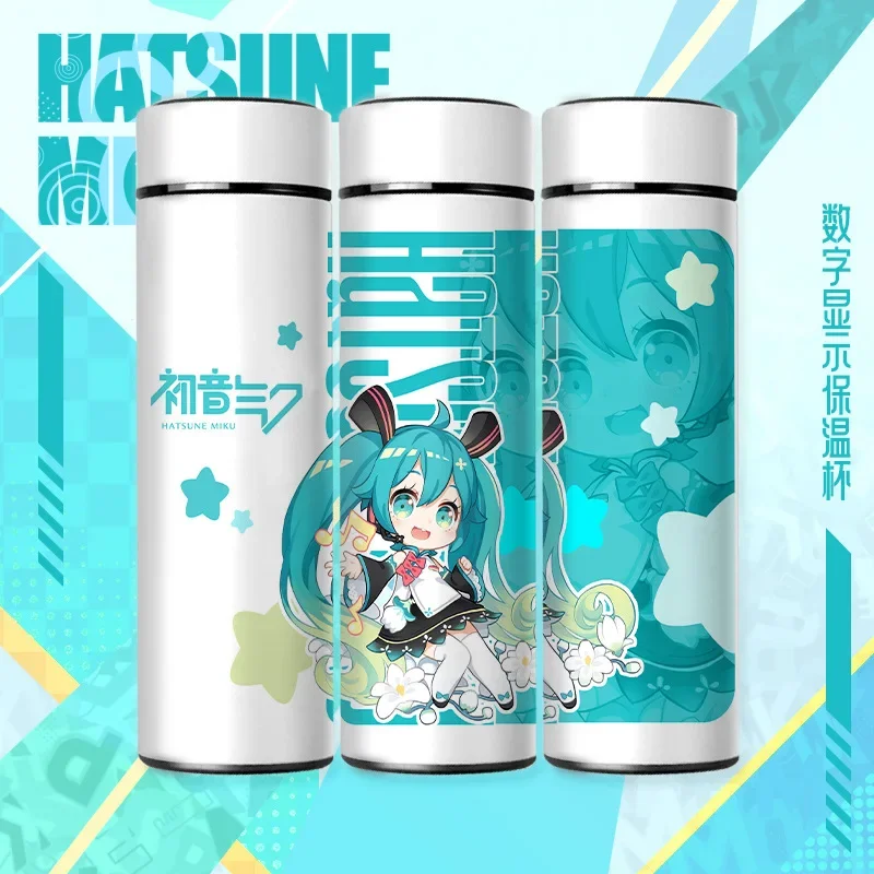 500 ml mi ku Termo fľaša z nehrdzavejúcej ocele kawaii anime periférne izolované vákuové šálky teplota vody zobrazujú vákuové blikanie