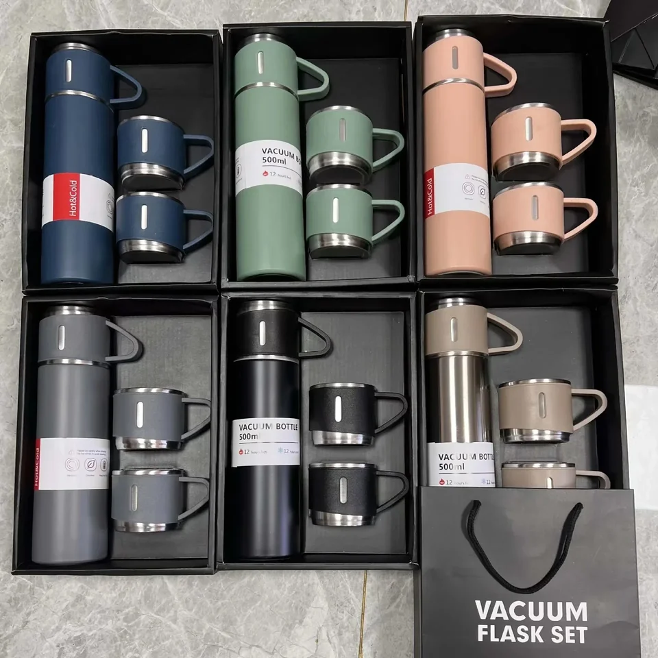 500 ml prenosný termos 304 z nehrdzavejúcej ocele Tepelný hrnček Tumbler Coffee Cup Sports Vákuové bono