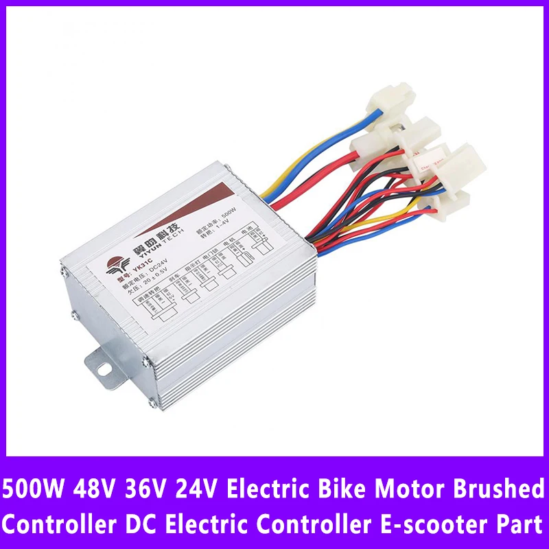 500 W 48V 36V 24 V Elektrický bicykel Brushed Speed ​​Speed ​​Regulátory DC Elektrický ovládač E-Scooteter Časť