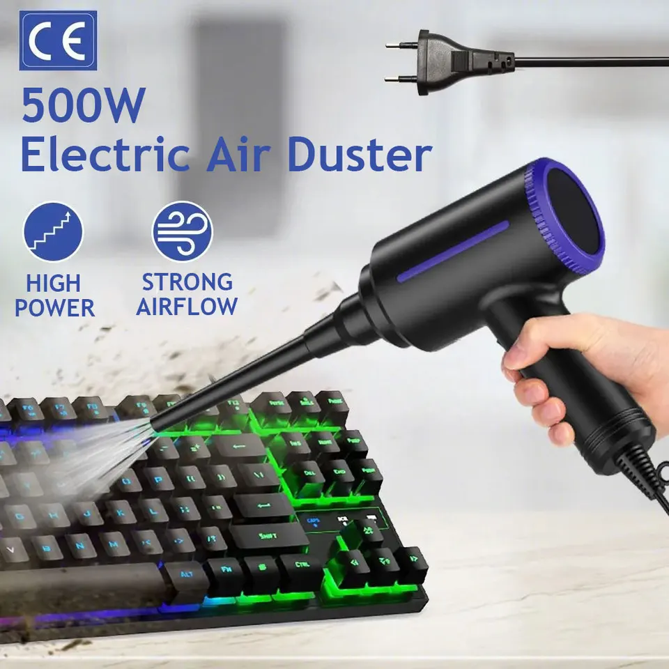 500 W elektrický komprimovaný vzduchový dúchadlo konzervovaný vzduchový sprej pre počítač PC Čisté vlasové sušič