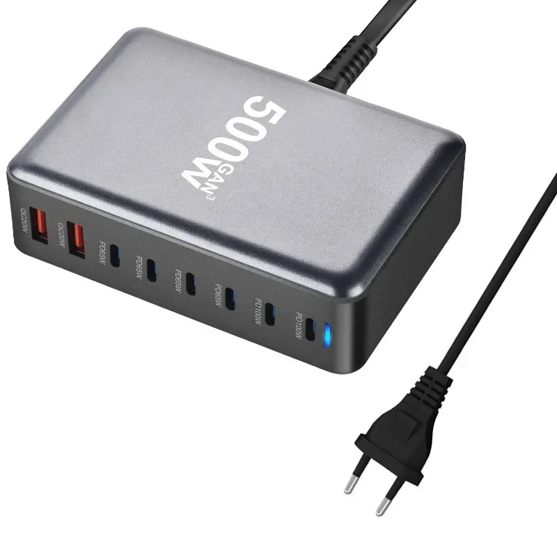 500 W Gan Charger USB C Fast Desktop 8-port USB Typ C PD Nabíjačka Rýchly nabíjanie 3.0 USB Typ C Rýchla nabíjačka