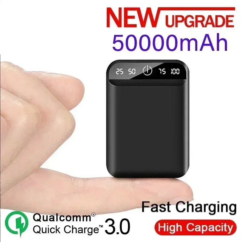 50000 mAh Mobile Power Bank Prenosný mobilný telefón rýchly nabíjací displej USB nabíjanie Externé batérie pre Android