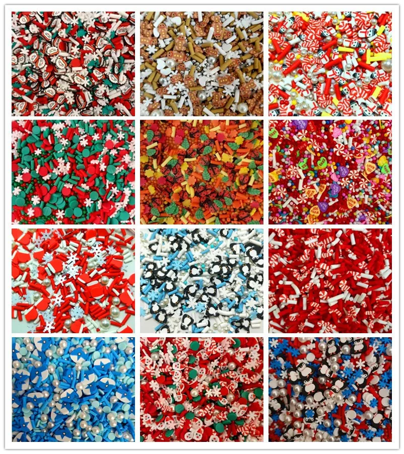 500G kamienok vianočné plátky polymérne Hot Clay Posypanie pre remeslá DIY výroba slizu na plnenie materiálových príslušenstiev