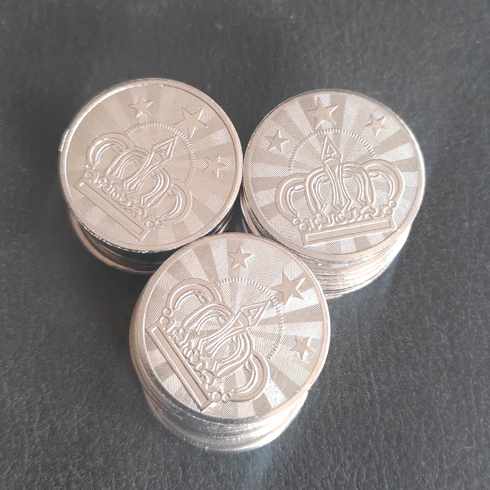 500ks 25*1,85 mm z nehrdzavejúcej ocele arkádová token coin