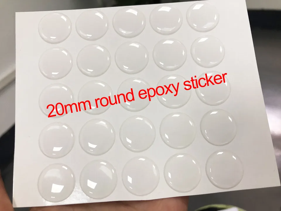 500ks alebo 1 000 pcs 20 mm 3D čisté epoxidové nálepky Kruhy kupolové lepidlá nálepky kupované šálky pre domácich majstrov