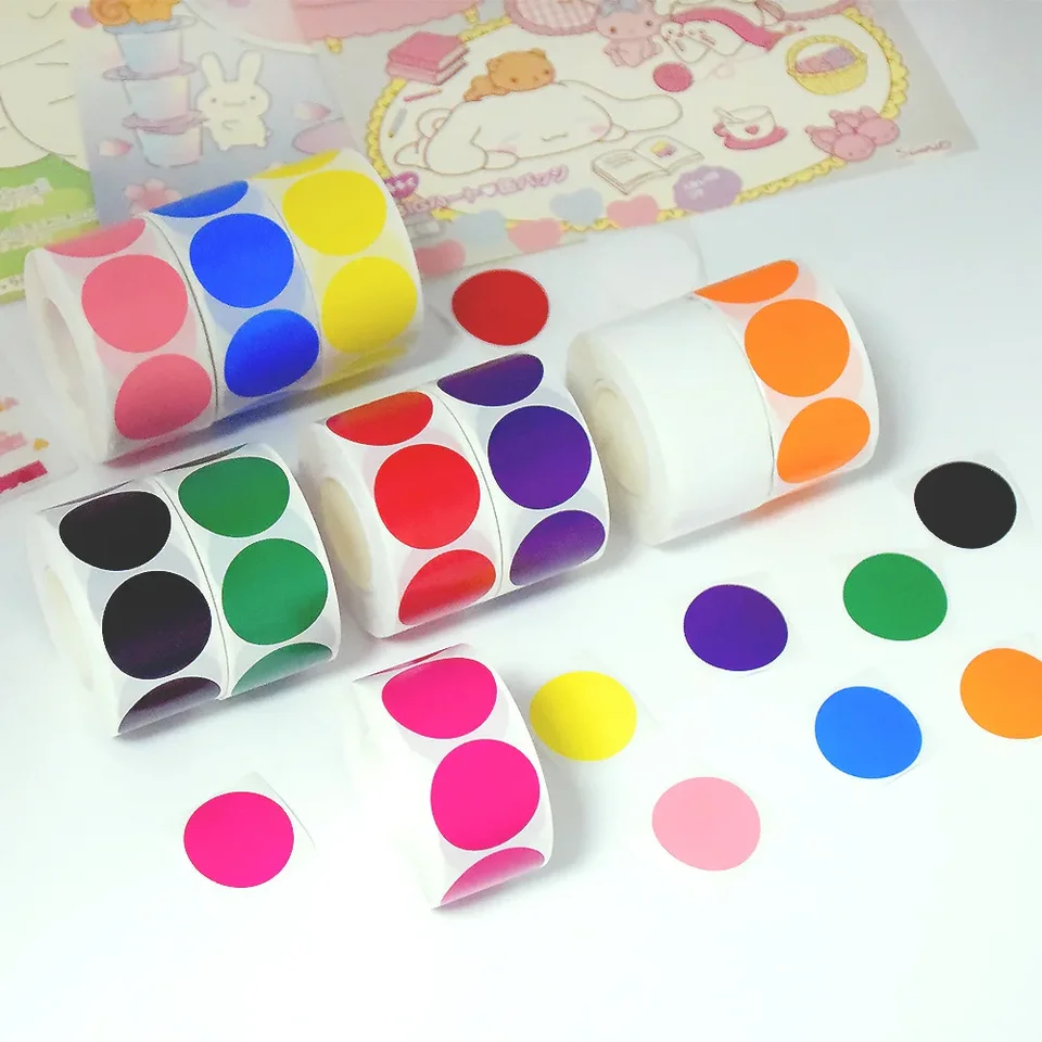 500ks farebný kód bodové štítky Nálepky 1 palcové nálepky na papierové nálepky Blank DIY Scrapbooking Stickers Arts Crafts Supplies