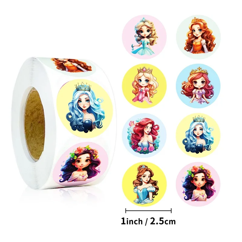 500ks karikatúra princezná lepkavá nálepka na papierové štítky Ďakujeme, že nálepka tesniace kancelárske potreby DIY dekorácie scrapbooking