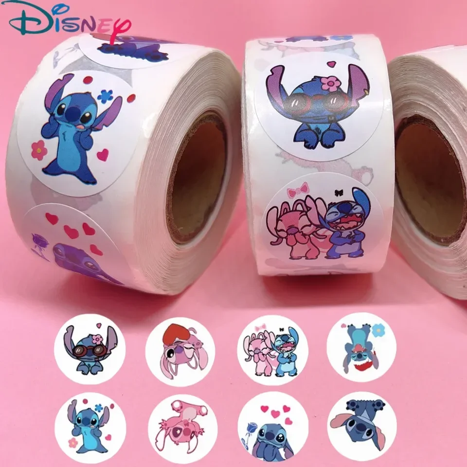500ks kawaii Disney Stitch DIY Nálepky Anime tesnenie dekoratívna karikatúra Kids Party Candy Stumpers Rolls Hračky