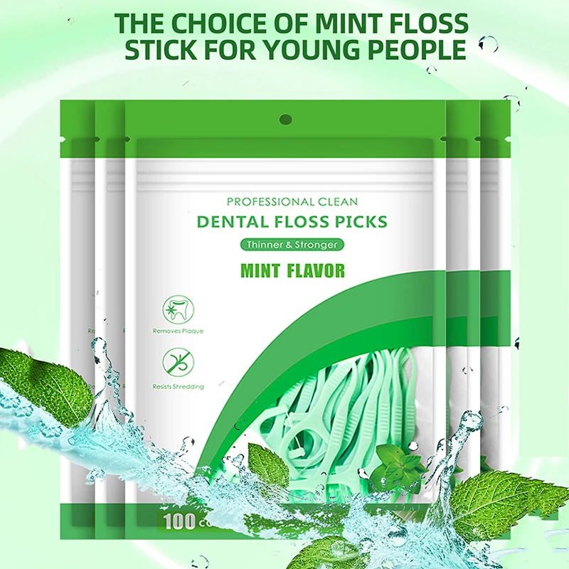 500ks Mincovne zubná zubná niť - medziznačné čistiace flóty - FLOSS STYCKÁ STYKOVÁ STYKA - VLASTNÁ na čistenie starostlivosti o perorálnu starostlivosť