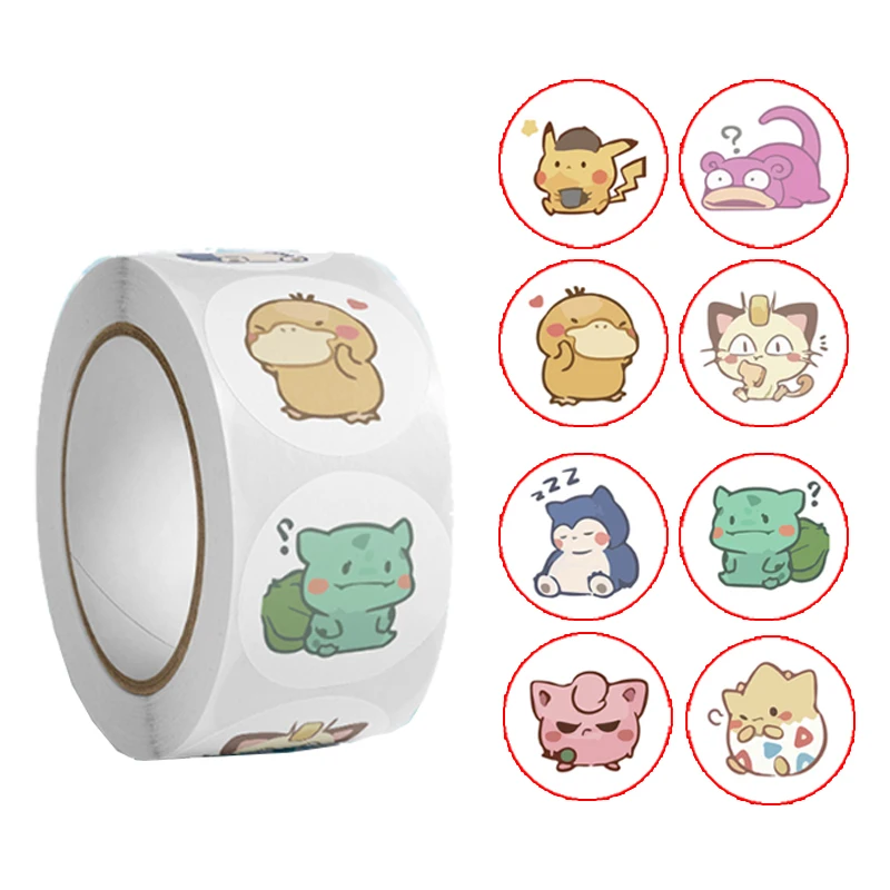 500ks roll karikatúra pokémonov nálepky kawaii anime eevee kniha DIY kniha notebook obtisky dekorácie deť