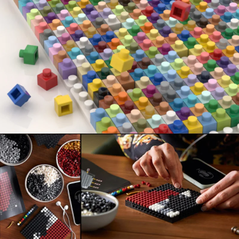 500ks/veľa mikro diamantového bloku 4 mm tanier 1x1 S3024 MOC diely pixel art qr kód tehla mozaika maľba chlapci dievčatá hračky
