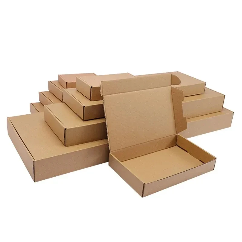 500ks/šarža Veľkoobchod Prírodné prepravné boxy Kraft Carton Balenie Svadobná strana Candy Darček