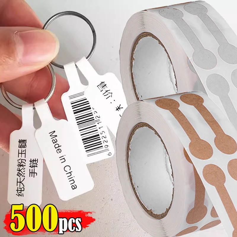 500ks šperky Ceny značky šperky Šperky Self Adhesive White Ceny značky pre náhrdelník náušnice Ring Cena Cena obdĺžnikových štítkov