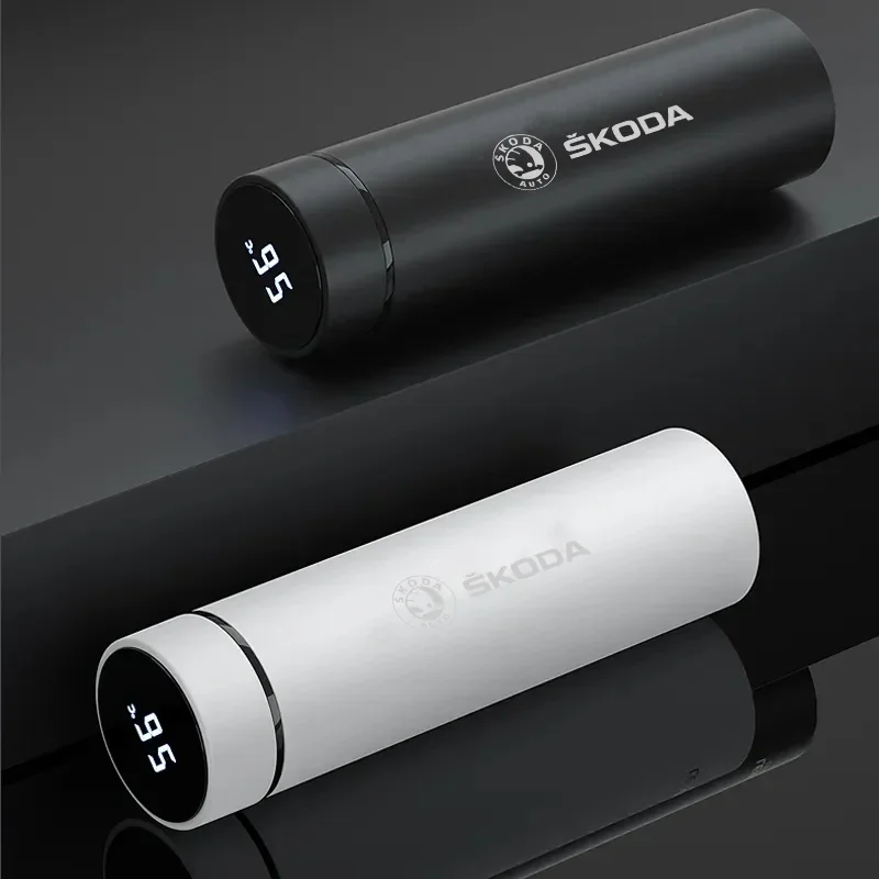 500Mi Auto Digital Intelligent Thermos Cup pre skod Octavia Rapid Superb Fabia Kodiaq Karoq Yeti Citigo Scania Roomster Kamiq