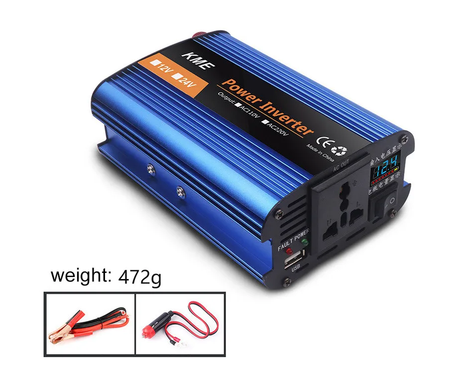 500W 12V 24V 36V 48V 60 V až 220 V Single Digital Display Intert Power CAR Inverter Power Prevodník