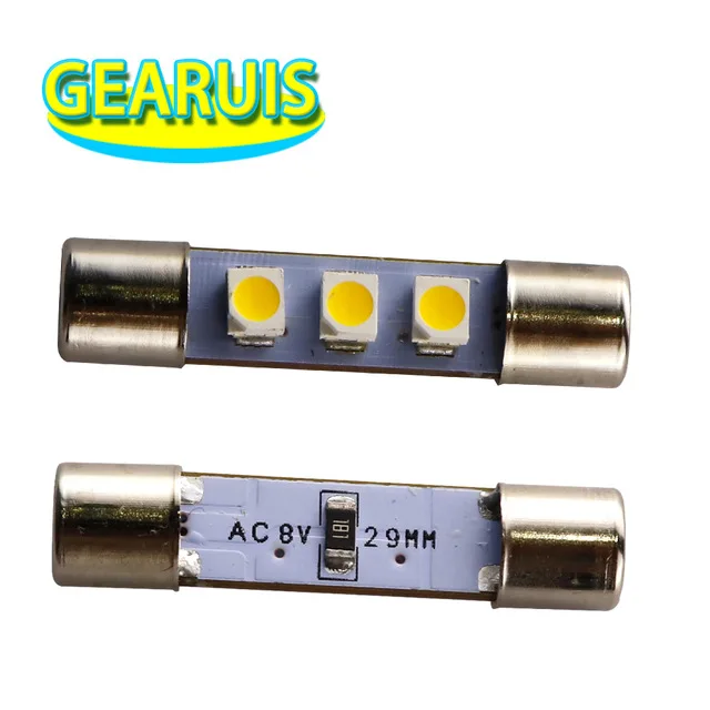 500x AC 8V Audio Equima Equima Readiver Readiver Light Festoon C5W 29 mm 31 mm 3 SMD 5050 LED 3SMD 3SMD BELO Blue Red Green Ice Blue AC 8V