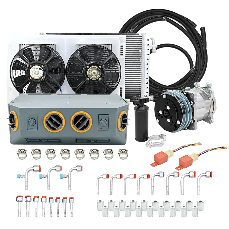 505 Universal Automotive A/C Klimatizačná súprava 12 V 24 V pre automobily automobilov Vans Klimatizácia Zostavy klimatizácie