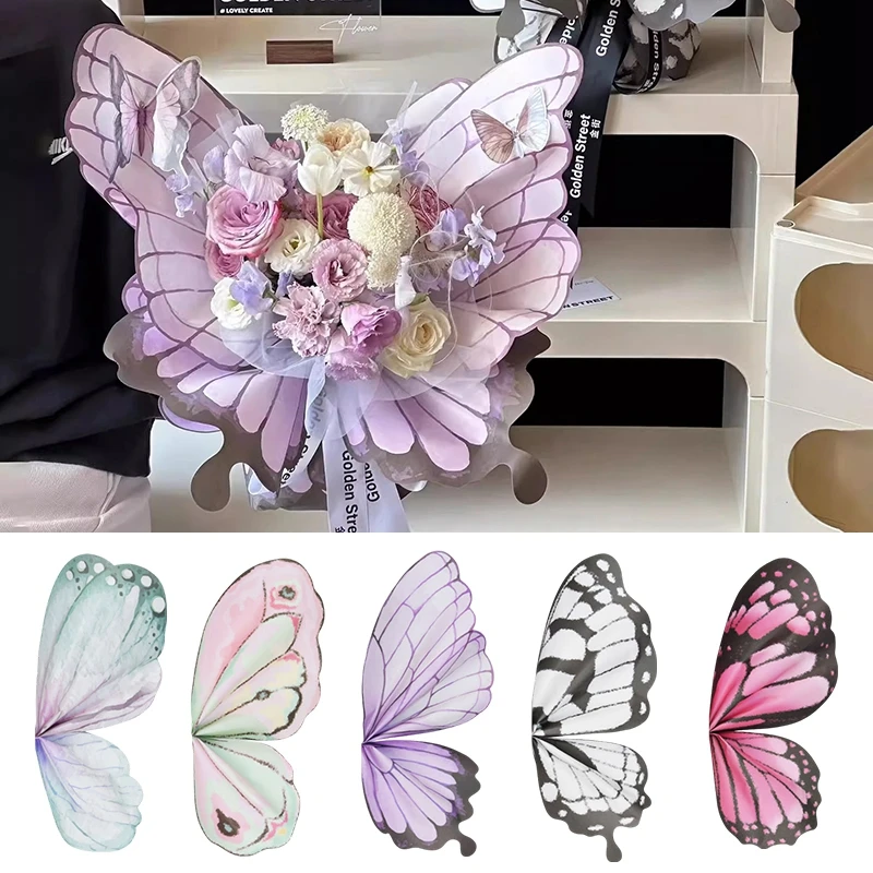 50cmx56cm Flower Byquet Balenie Papier Kórejský štýl motýľ kvetinové balenia dodávky darčekový obal materiál DIY remeslá