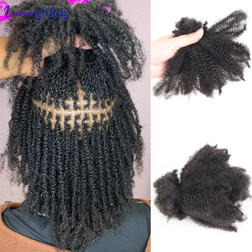50G Afro výstredný kučeravé ľudské ľudské vlasy na pletenie háčkovaných vlasových zámkov Remy Brazílske predĺženie vlasov pre vrkoče bez útla