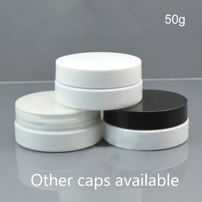 50G biela plastová nádoba 2oz doplňujúca kozmetická nádoba 50 ml make -up smotany krém na fľašu korenie soľný cukor cestovná fľaša