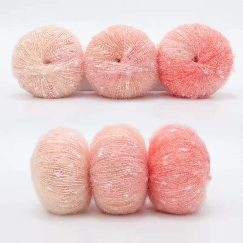 50G Rainbow Pearl Mohair priadza ručne tkaná šatka kabelka háčkovaná vlna vlákno Diy pletené veselá poklesy pokuty s jemnými snehovými priadzami