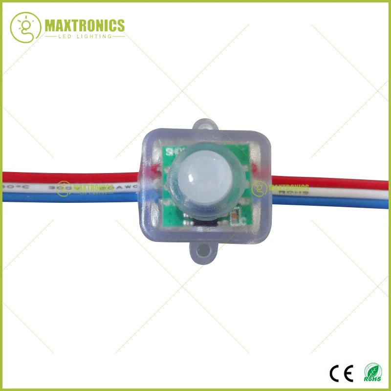 50ks 12 mm WS2811 RGB LED Pixel Square 2811 Digitálna difúzna IP68 nepremokavá DC5V