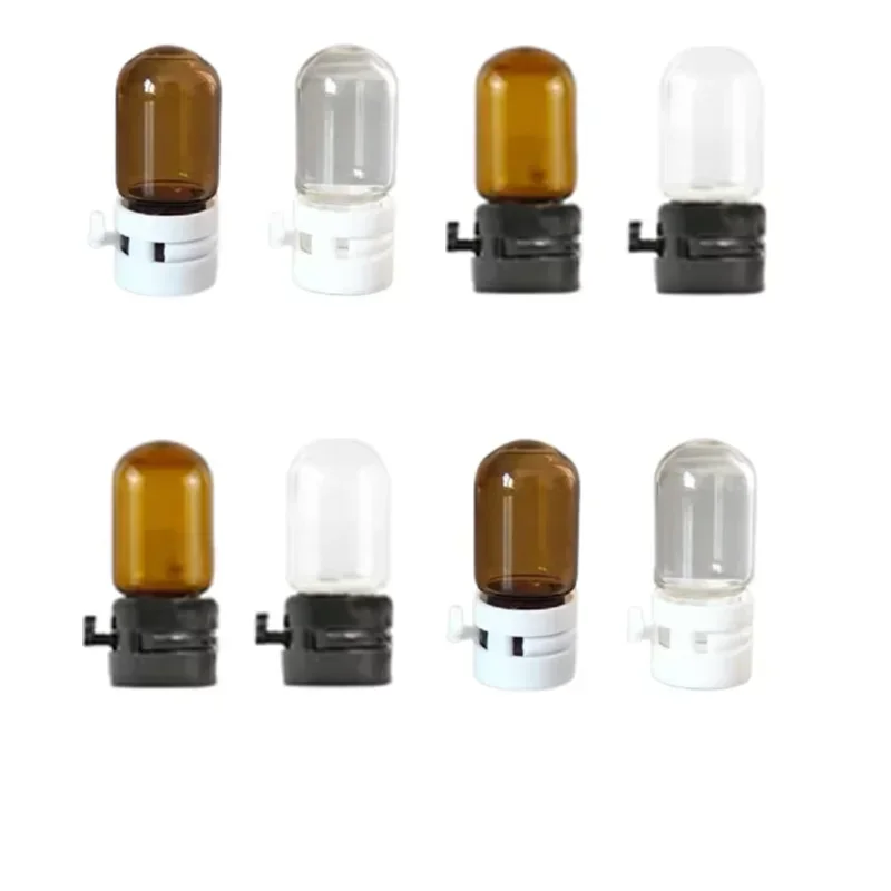 50ks 2 ml Mini hnedé okrúhle dno sklo Esenciálny olej injekčných liekoviek na jedno použitie biele utesnené ľahké ťahanie slzného veka Čistá fľaša vzorky