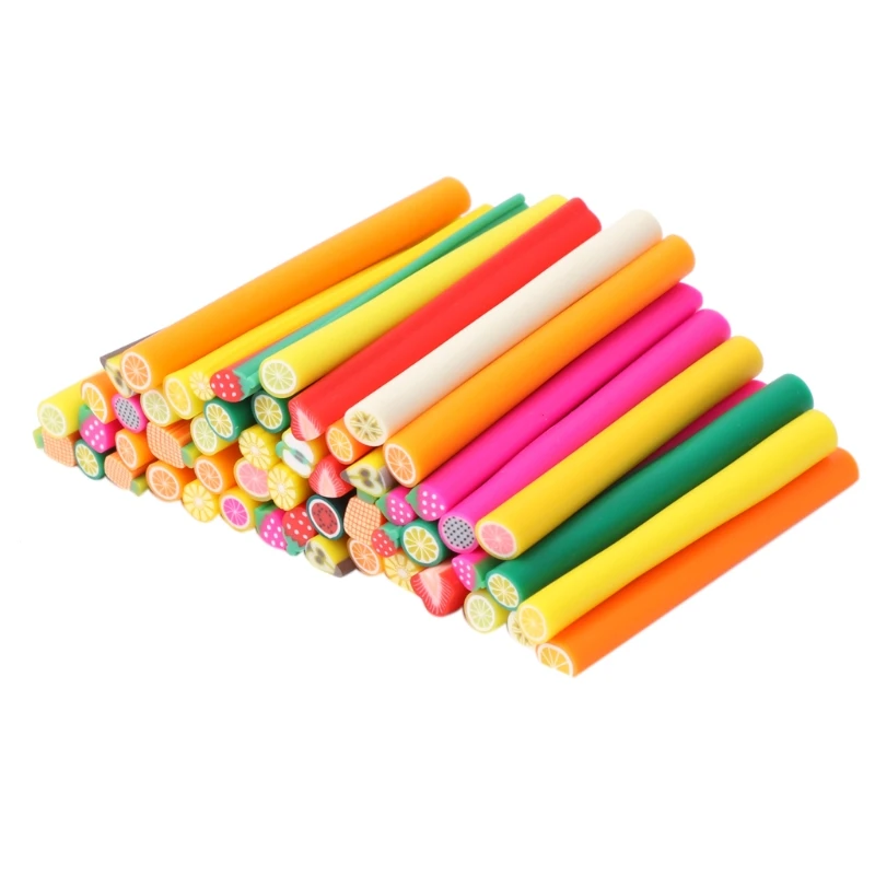 50ks 3D Art Fruit Pattern manikúru Fimo Canes Sticks Rods Stickers Gel Tip