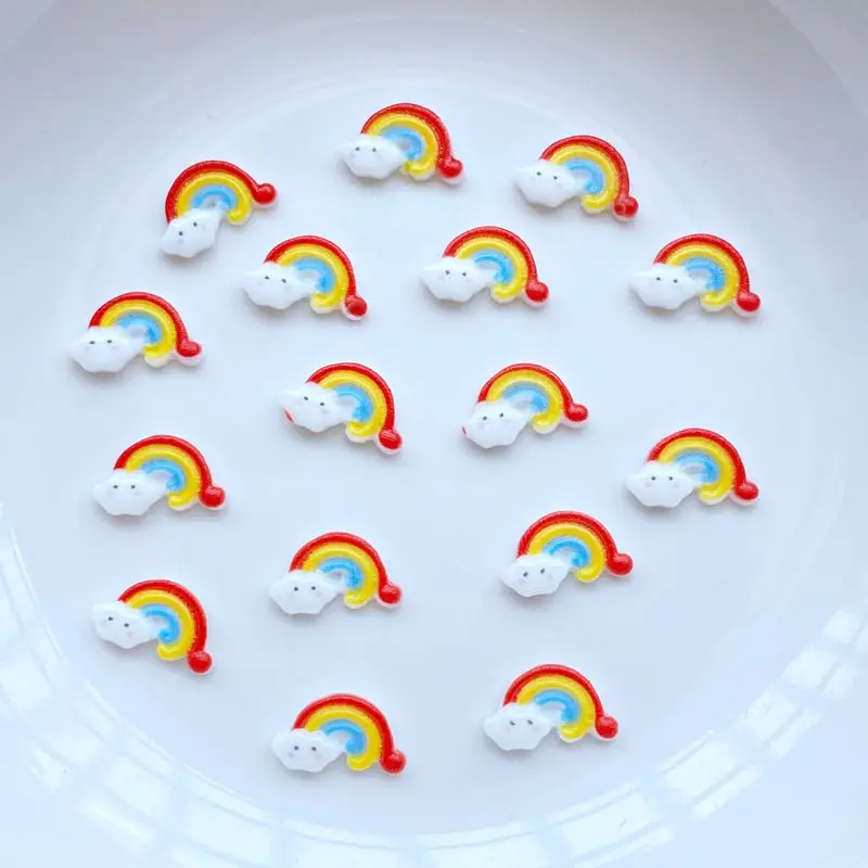 50ks 3D živice nechty roztomilý mini dúhové nechtové diely príslušenstvo Kawaii DIY nechty dekorácie