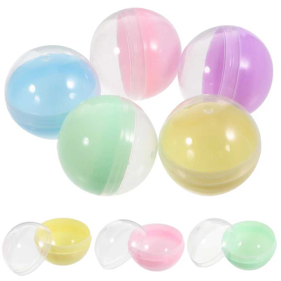 50ks 50 mm mini priehľadné priehľadné farebné plastové kapsule hračka prekvapenie Ball Drobný nádob
