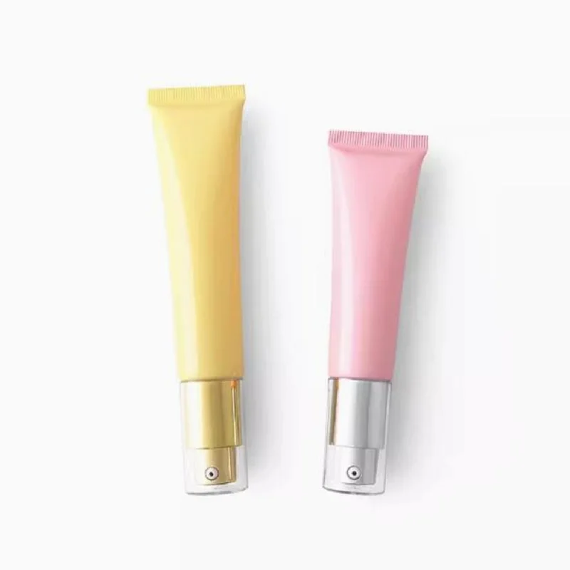 50ks Airless Pump BB Krémová mäkká trubica 30 ml 40 ml prázdna žltá ružová kozmetická cestovná kontajner