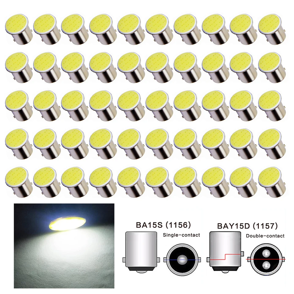 50ks auta LED svetlo COB*12SMD 1156 BA15S 1157 BAY15D pre nákladné vozidlo DRL DENNE RUDOVANIE LAMP REVERE STOP SIGMIL Žiarovka 24V Príslušenstvo