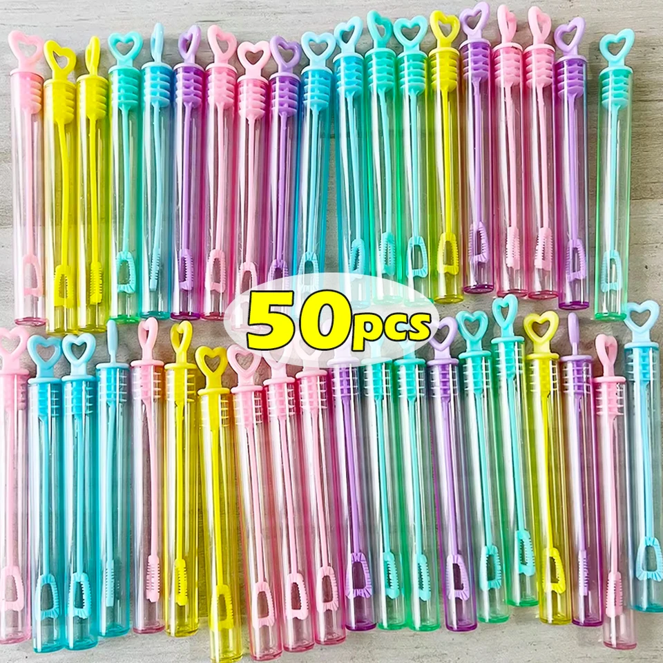 50ks bublina fúkanie lásky farebné testovacie trubice Fľaša na fľašu hračky pre deti Mini mydlová bublina Bubble Birthday Party Svadobné darčeky
