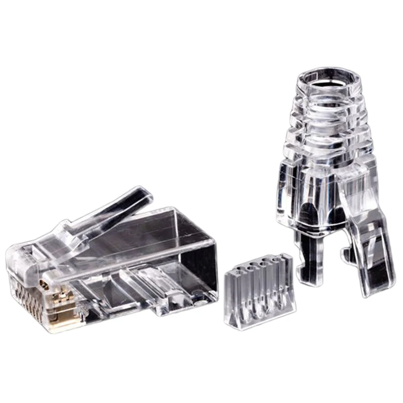 50ks CAT6 RJ45 CONKEKTOR UTP KABELOVÝ ETHERNET Jack 8p8c Network Cat 6 Modulárne zátky s 6,5 mm RJ45 Caps