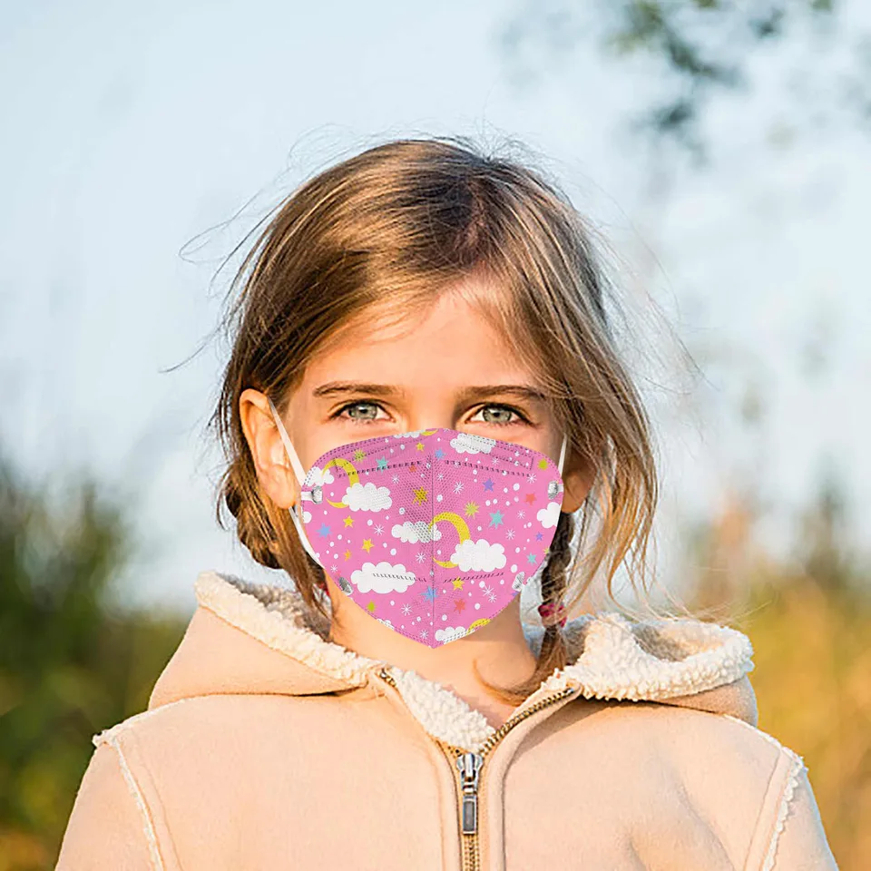 50ks Detská dúhová tlačená vonkajšia prevencia rybia maska ​​tvár kubre bocas desechables na jednorazové ústa pokrývky úst
