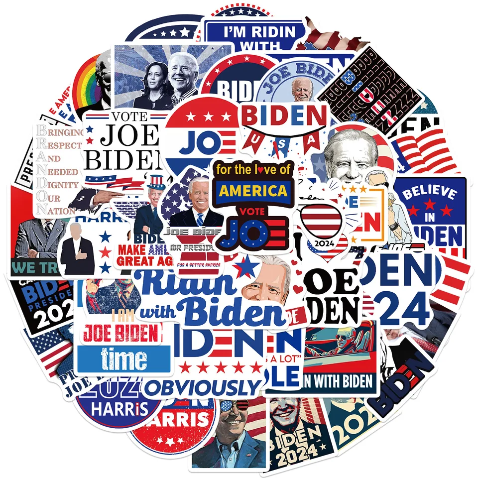50ks Joe Biden 2024 Nálepky, Trump Decal pre notebook, telefón, auto, fľaša na vodu