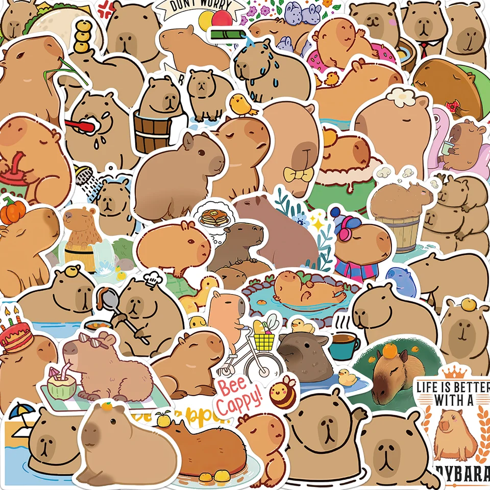 50ks karikatúra Capybara nálepky nálepky dekorácie DIY Telefón notebook kufrový notebook Chladnička pre deti detská nálepka
