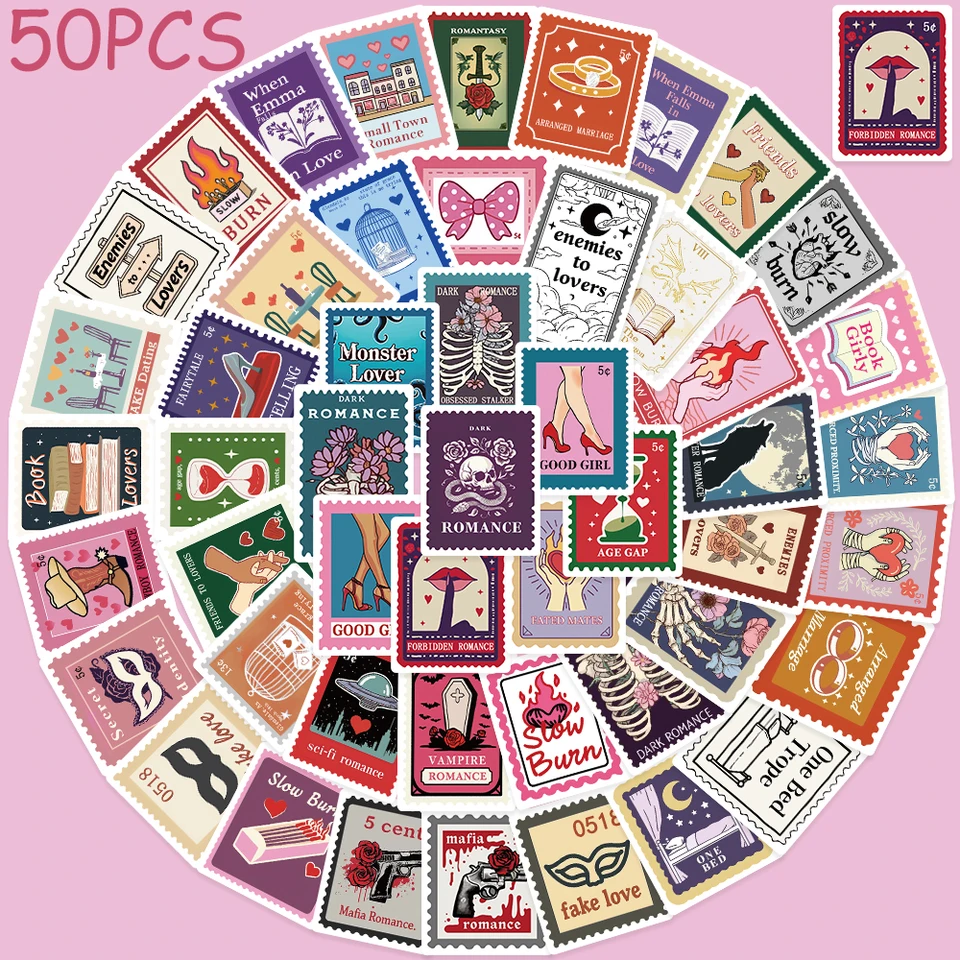 50ks kniha Troph Pečiatka nálepky pre nálepky na telefónny list Skateboard chladnička DIY estetické vodotesné nálepky Kreatívne darčeky