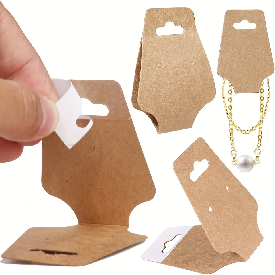 50ks kraft papierové šperky Display Card, vhodné na predaj ceny šperkov, DIY šperky, zobrazenie náramkov, náhrdelník